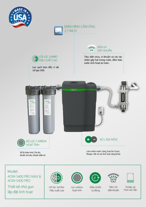 Hệ thống lọc nước đầu nguồn AOW-S400 SERIES